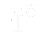 Lampa stołowa LED 38cm, biała, akumulatorowa